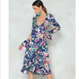 Floral Midi, long sleeve dress